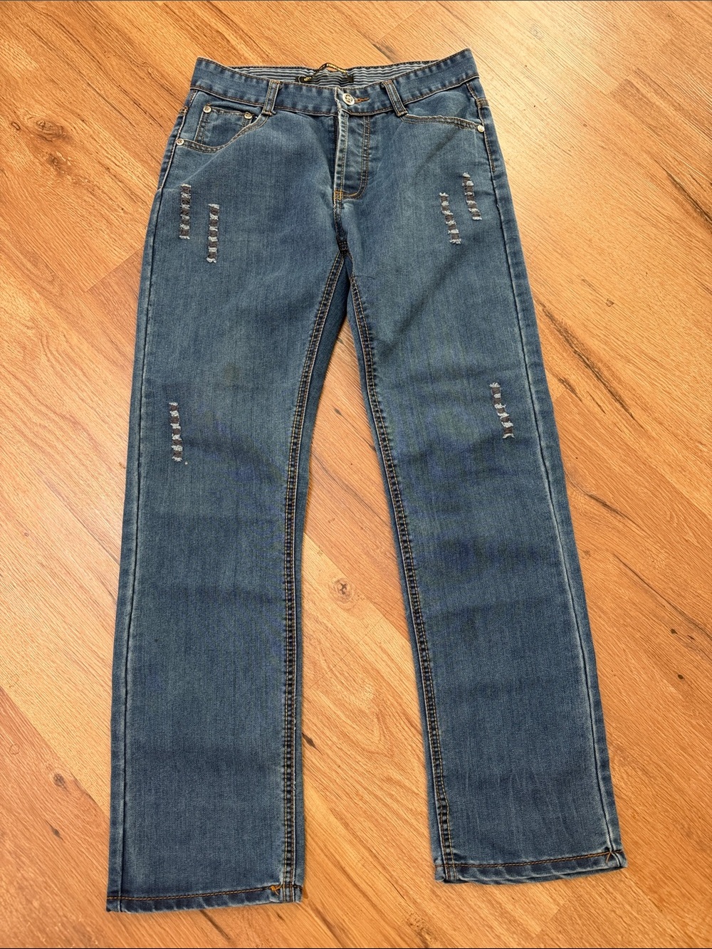 Takeshy Kurosawa Straight Jeans w/ subtle exposed stitch detail, size 31 (12)